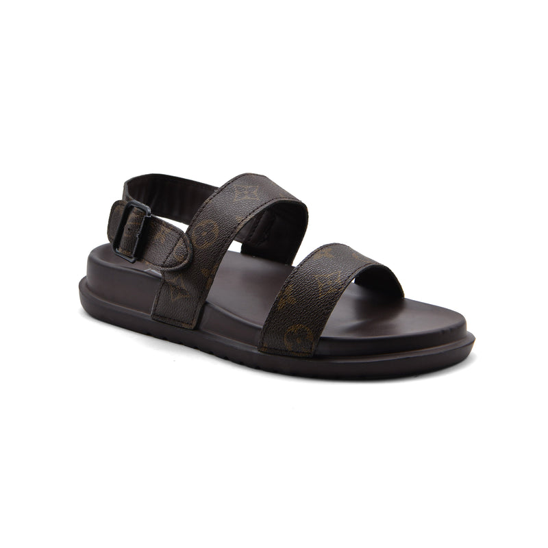 Louis Vuitton Slippers Man Monogram Leather Back Stra LV526 Brown - 1