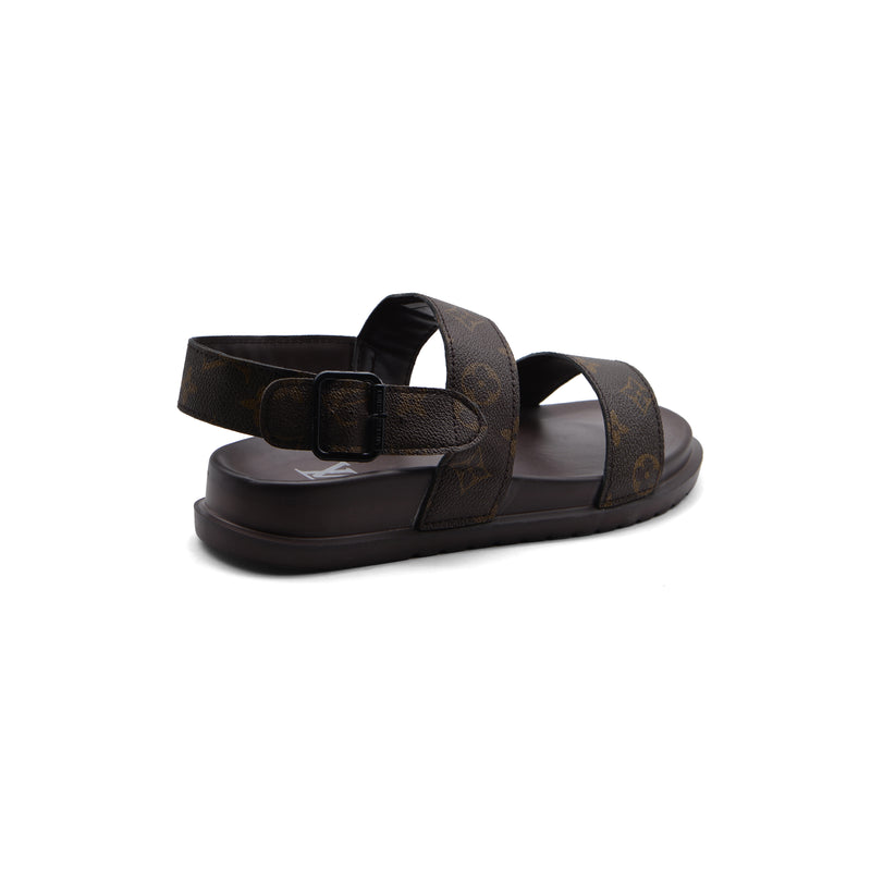 Louis Vuitton Slippers Man Monogram Leather Back Stra LV526 Brown - 2