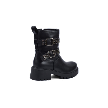 Orion Ringed Heeled Half Boots High Quality with Buckle Detail Woman 125000H01 Black