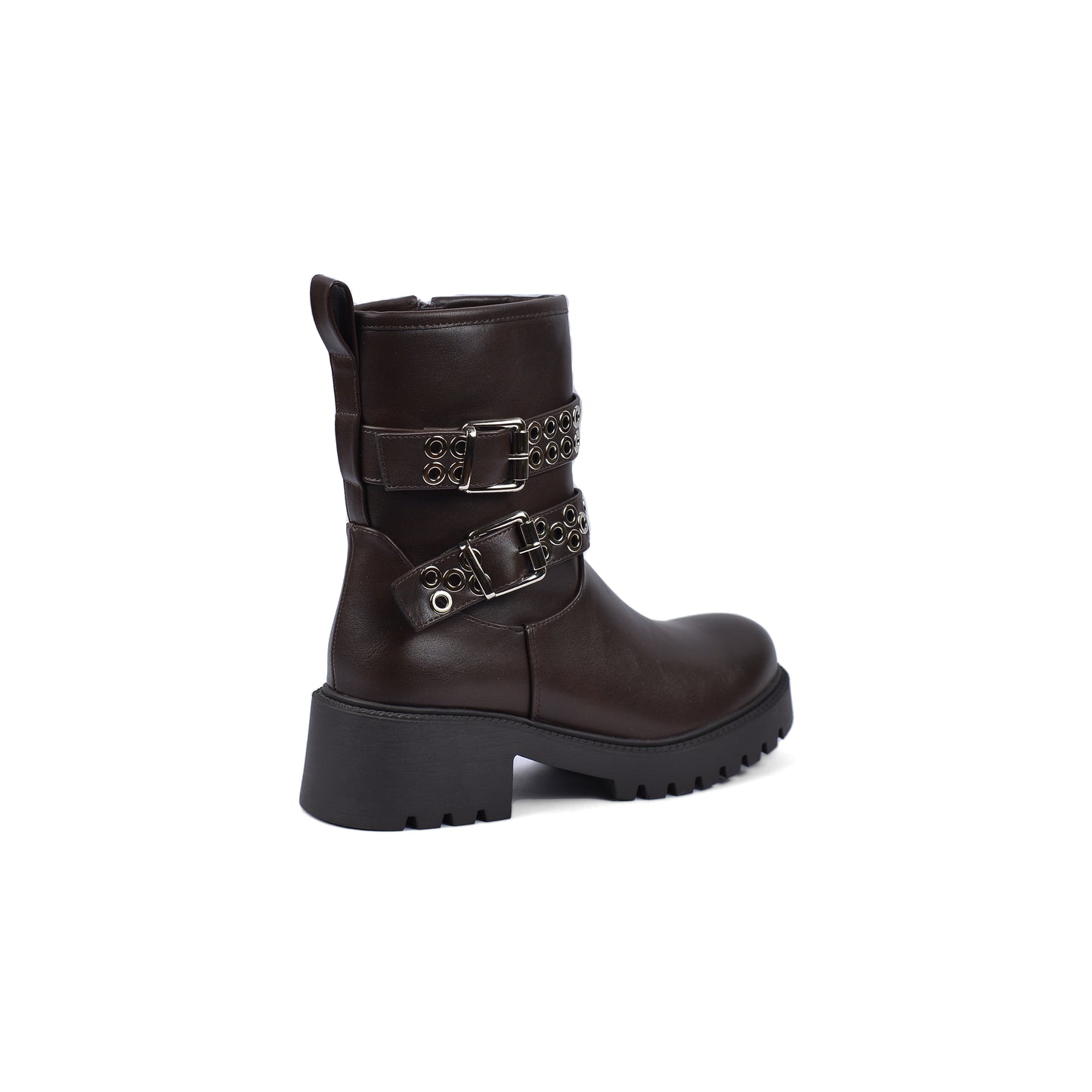 Orion Ringed Heeled Half Boots High Quality with Buckle Detail Woman 125000H01 Brown