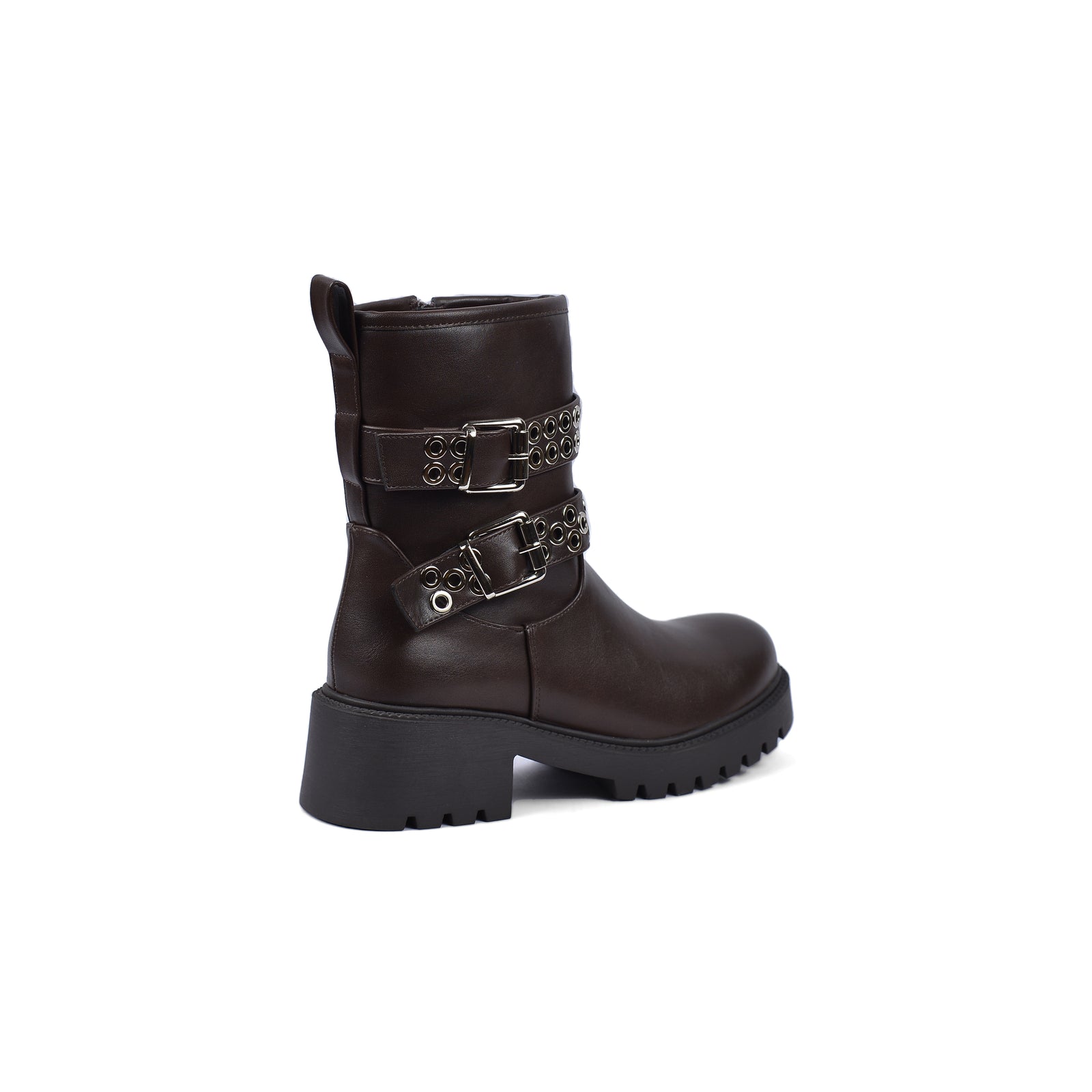 Orion Ringed Heeled Half Boots High Quality with Buckle Detail Woman 125000H01 Brown - 2