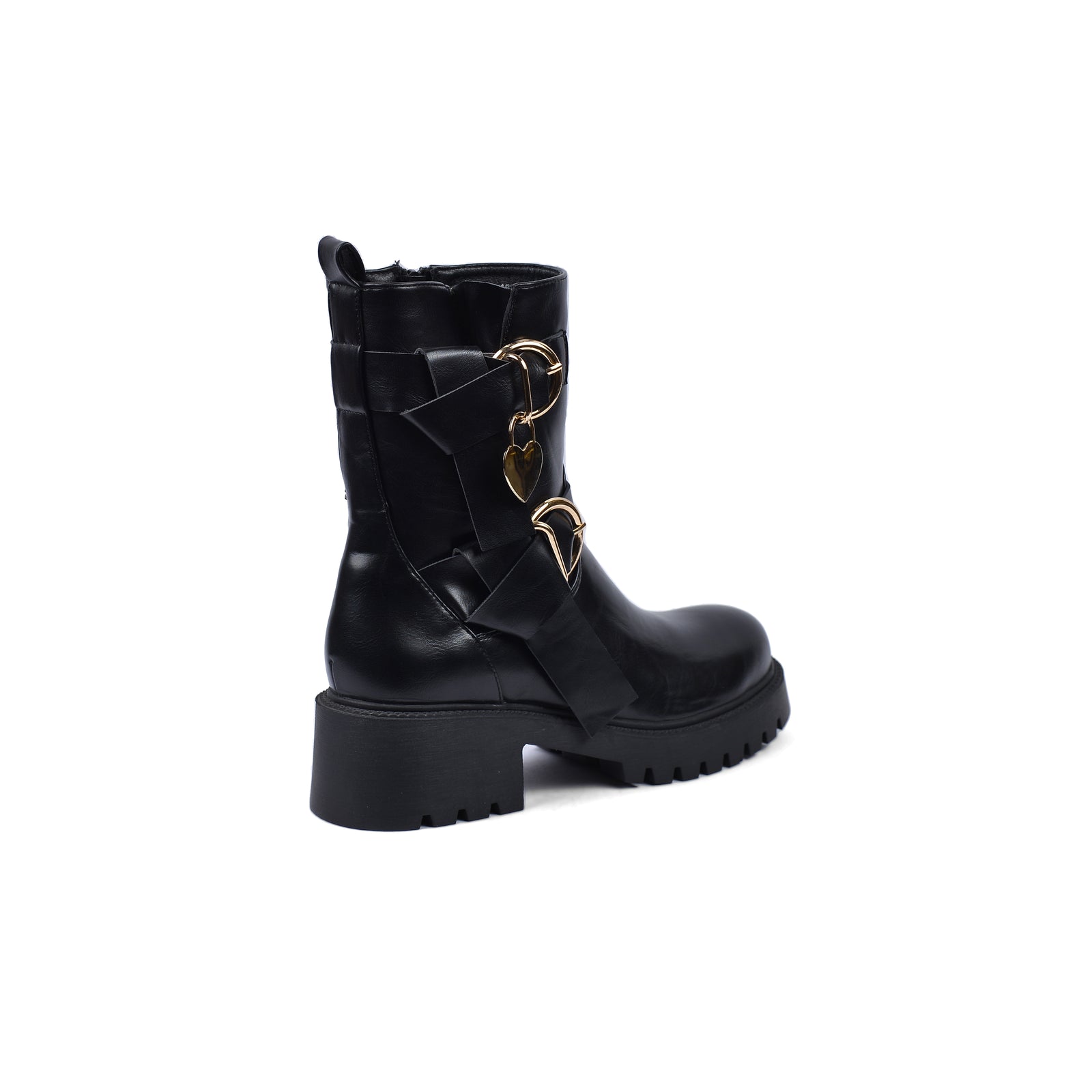 Orion Ringed Heeled Half Boots High Quality with Buckle Detail Woman 12500H022 Black - 2