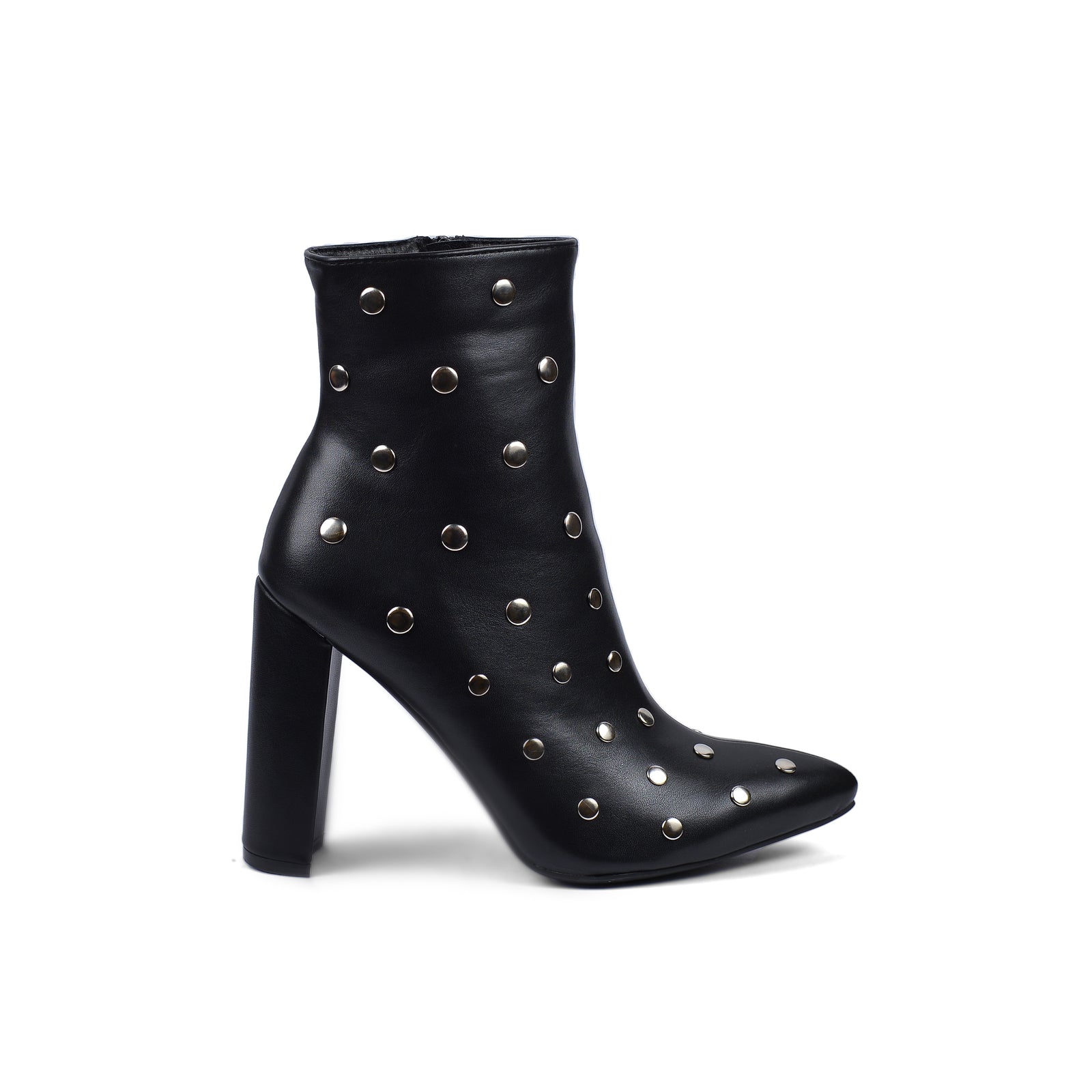 Orion Ringed Heeled Half Boots High Quality Studded Woman 131026710 Black - 1