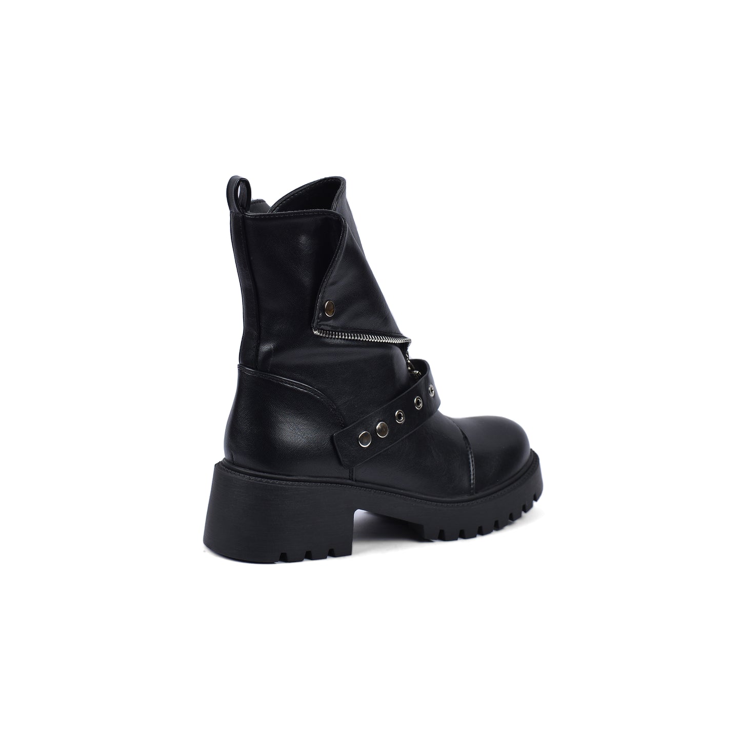 Orion Women's High Quality Half Boot with Zipper 125000H05 Black