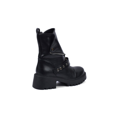 Orion Women's High Quality Half Boot with Zipper 125000H05 Black