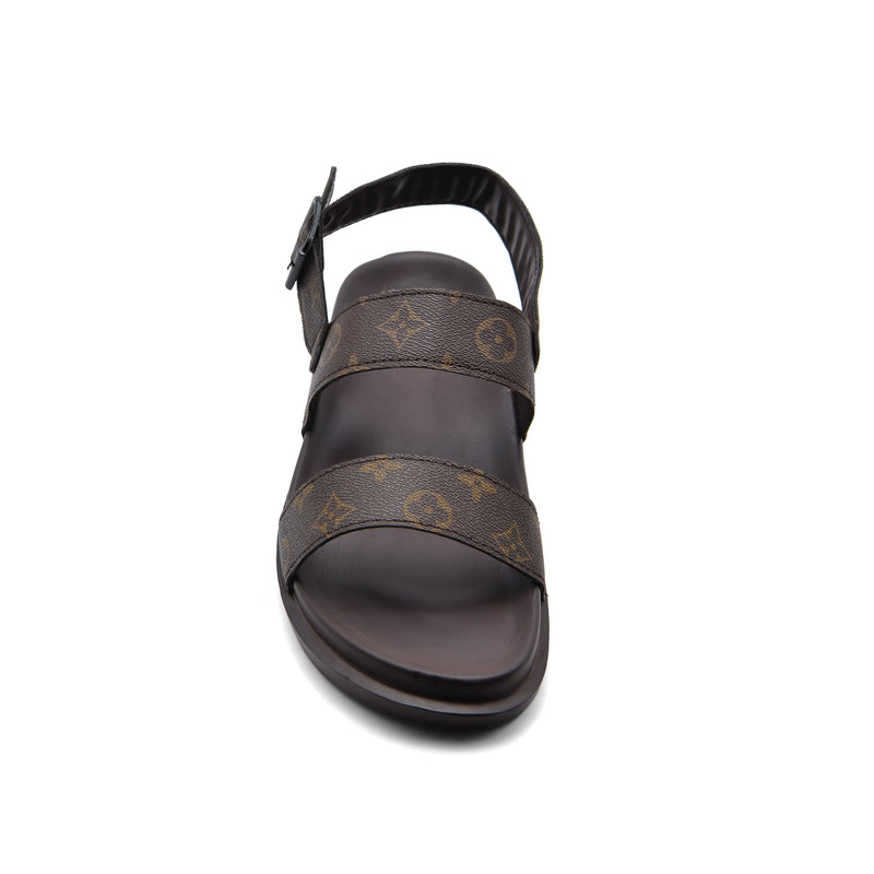 Louis Vuitton Slippers Man Monogram Leather Back Stra LV526 Brown - 3