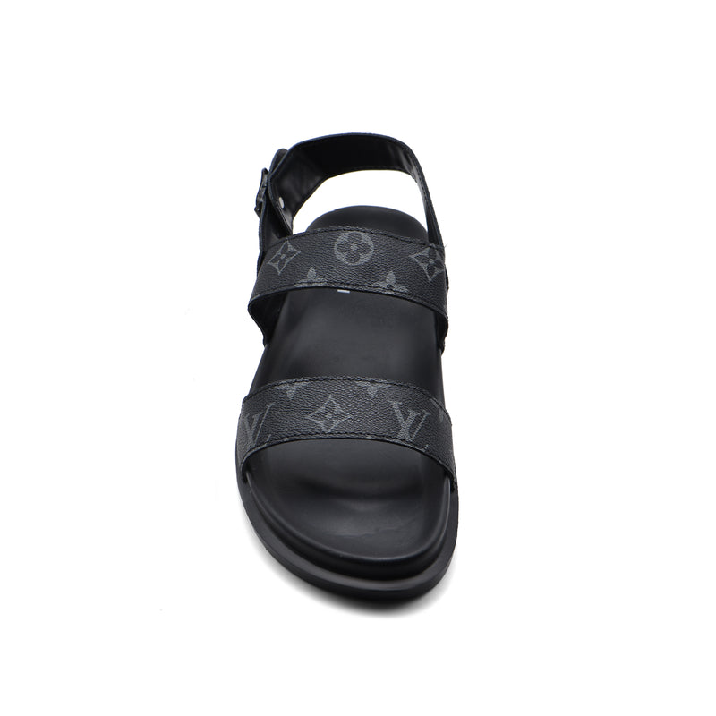Louis Vuitton Slippers Man Monogram Leather Back Stra LV526 Black - 3