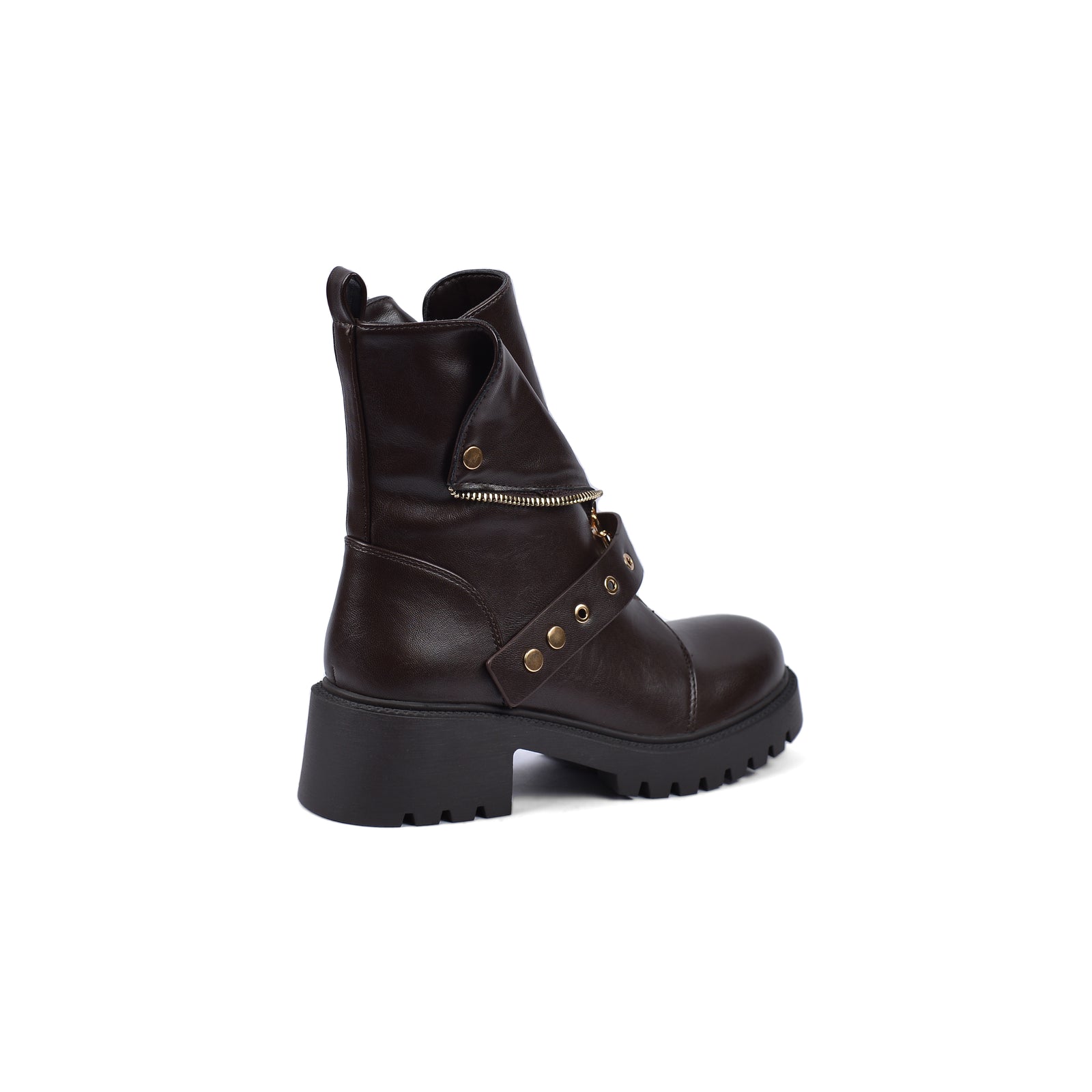Orion Women's High Quality Half Boot with Zipper 125000H05 Brown - 3