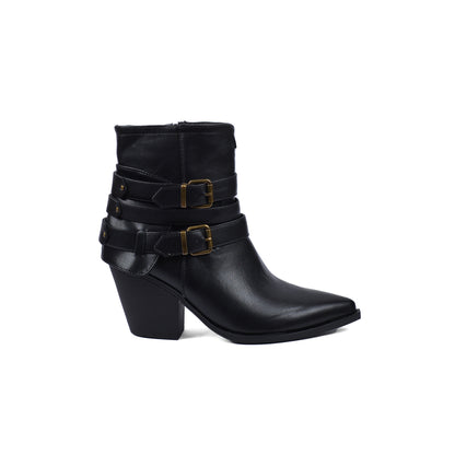Orion Ringed Half Boots High Quality with Buckle Detail Woman 17726AH9 Black