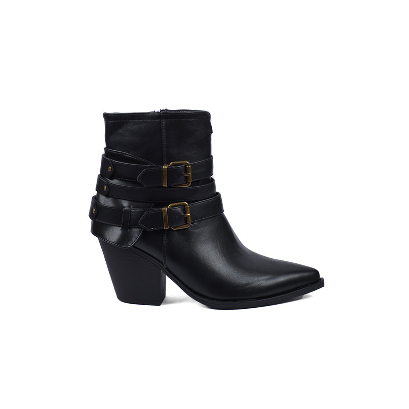 Orion Ringed Half Boots High Quality with Buckle Detail Woman 17726AH9 Black - 1