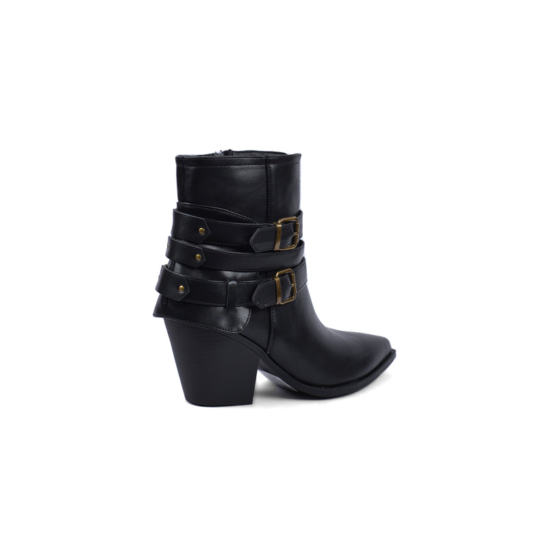 Orion Ringed Half Boots High Quality with Buckle Detail Woman 17726AH9 Black - 2