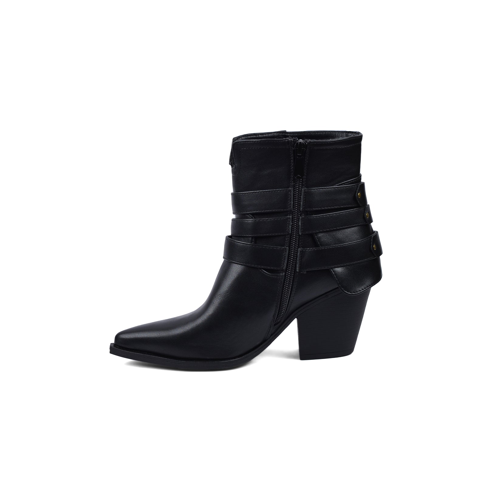 Orion Ringed Half Boots High Quality with Buckle Detail Woman 17726AH9 Black - 3