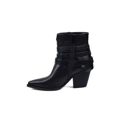 Orion Ringed Half Boots High Quality with Buckle Detail Woman 17726AH9 Black