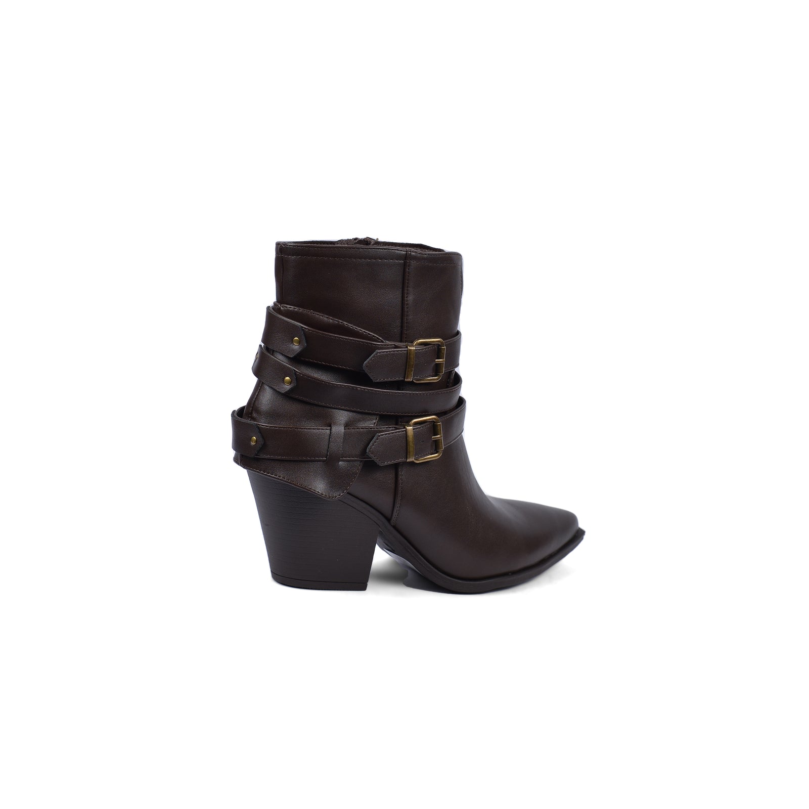 Orion Ringed Half Boots High Quality with Buckle Detail Woman 17726AH9 Coffee - 2