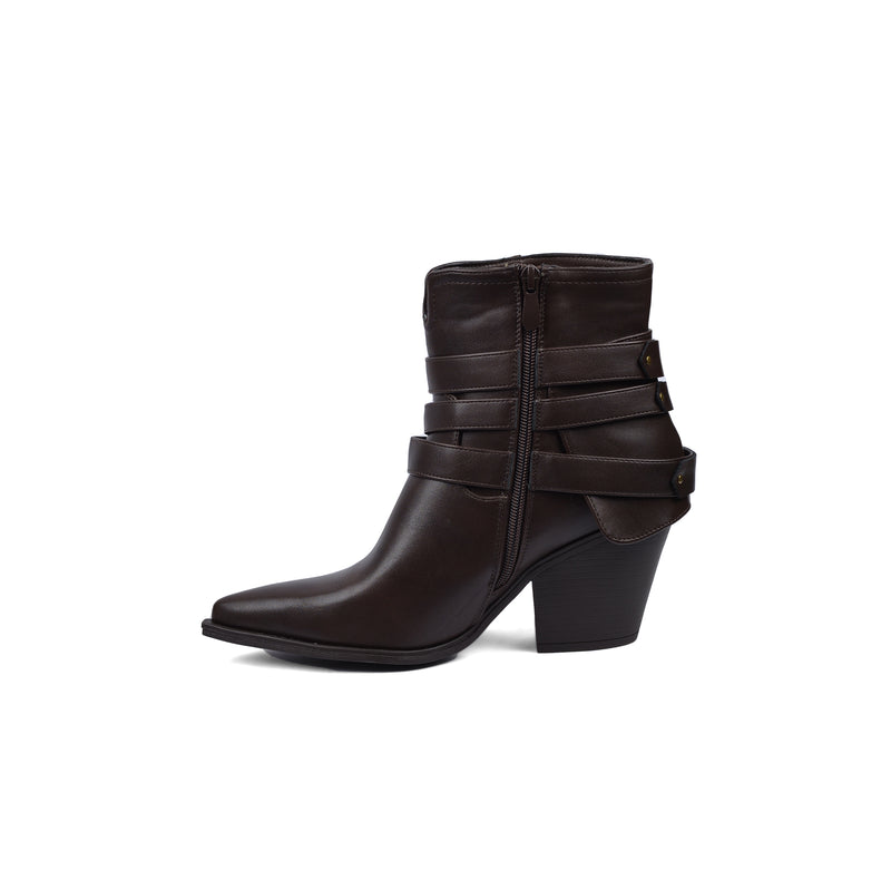 Orion Ringed Half Boots High Quality with Buckle Detail Woman 17726AH9 Coffee - 3
