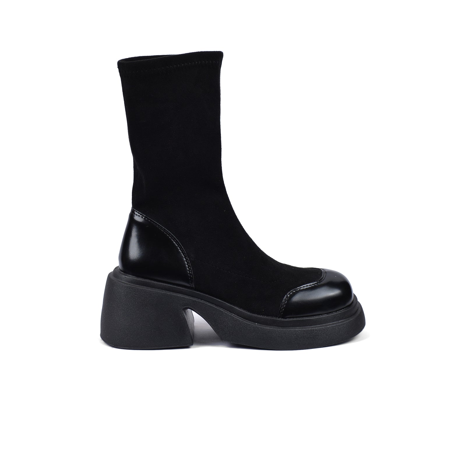 Buy Twenty Eight Shoes High Quality Half Boots Platform Suede Stitched Skinny 8126 Black - 1
