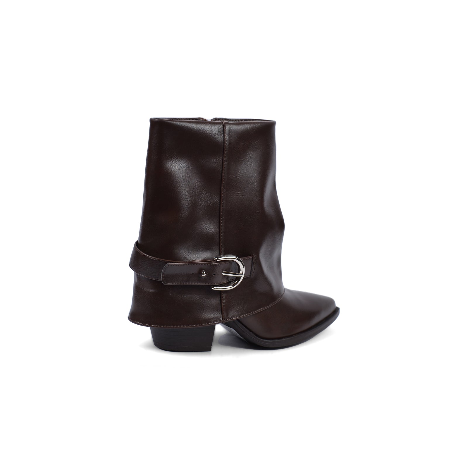 Dial Belt Heel Half Boots High Quality with Buckle Detail Woman 17726AH10 Coffee - 2