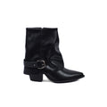 Dial Belt Heel Half Boots High Quality with Buckle Detail Woman 17726AH10 Black - 1