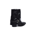 Dial Belt Heel Half Boots High Quality with Buckle Detail Woman 17726AH10 Black - 2