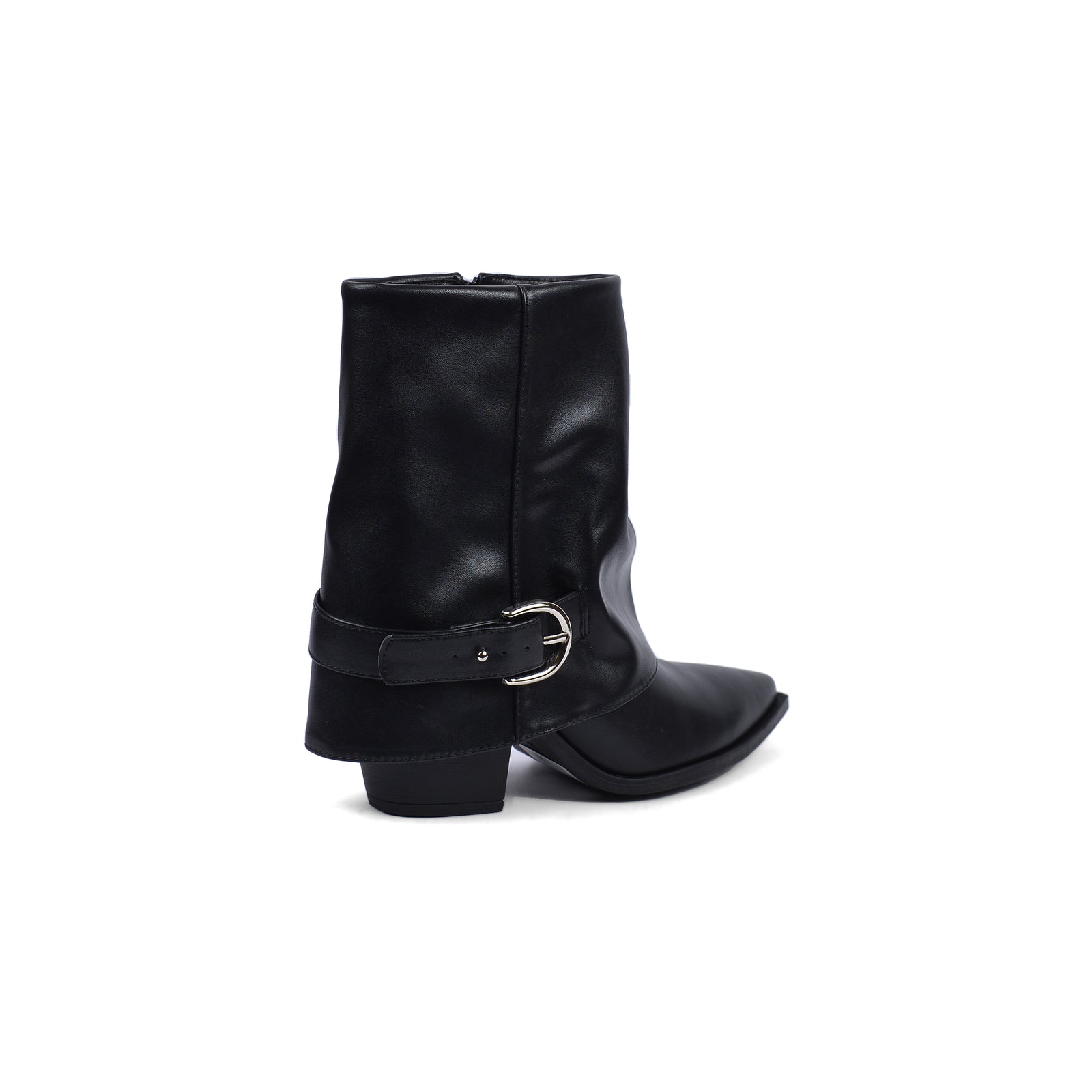Dial Belt Heel Half Boots High Quality with Buckle Detail Woman 17726AH10 Black - 2