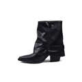 Dial Belt Heel Half Boots High Quality with Buckle Detail Woman 17726AH10 Black - 3