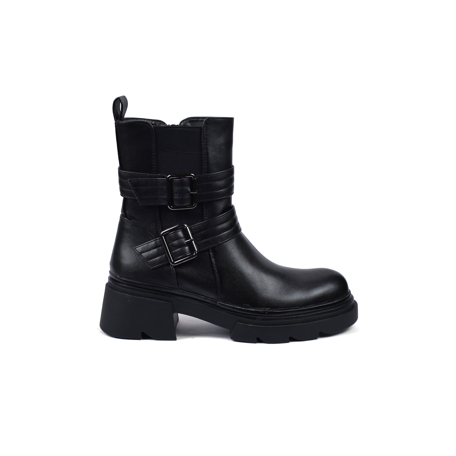 Atlas Buckle Combat Half Boots High Quality with Buckle Detail Woman 17726AH4 Black - 1