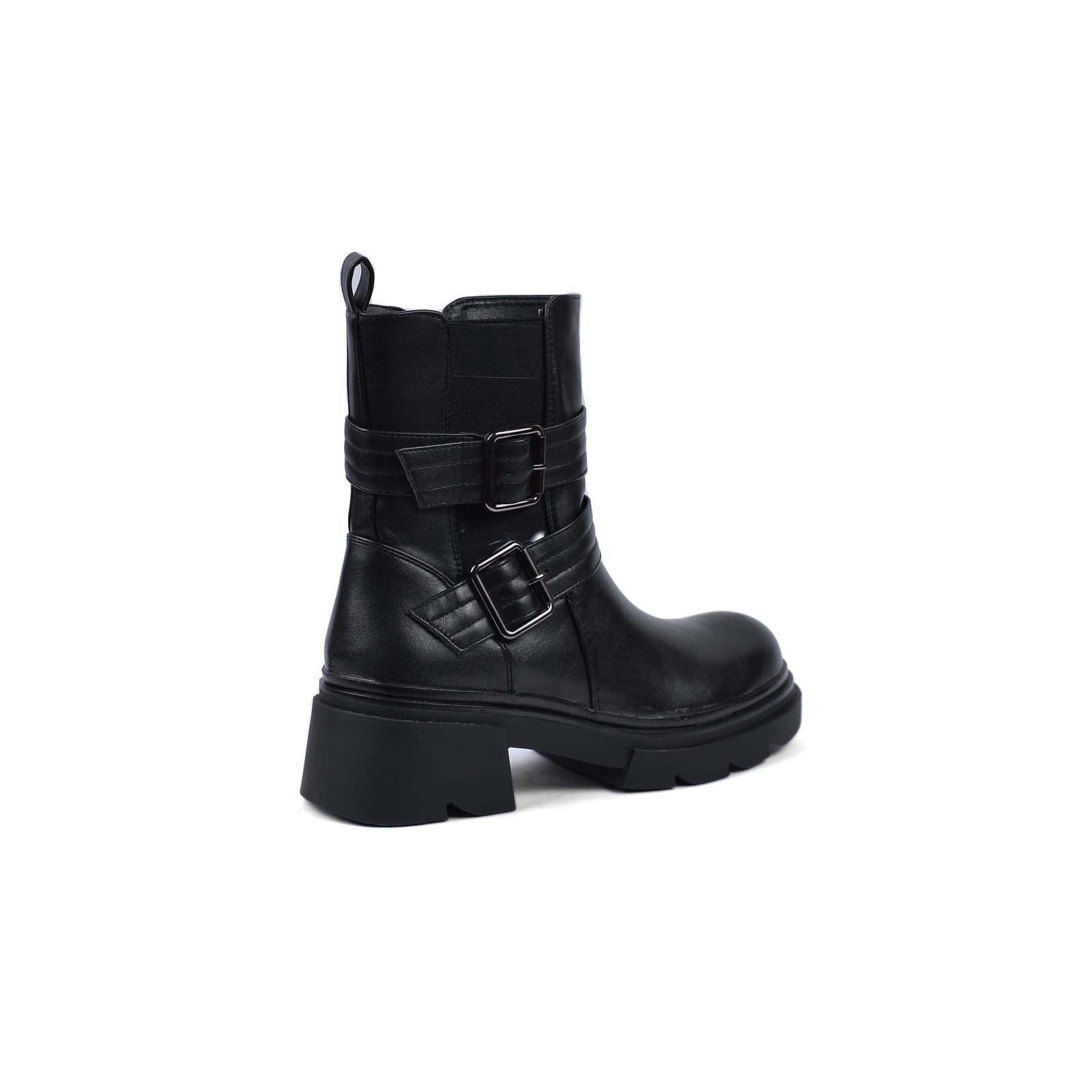 Atlas Buckle Combat Half Boots High Quality with Buckle Detail Woman 17726AH4 Black - 2