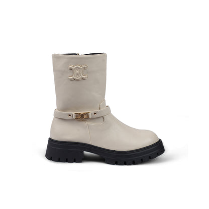 CELINE Half Boots High Quality Woman TN-143 Off-White