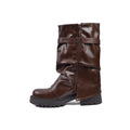 Dial Belt Heel Half Boots High Quality with Buckle Detail Woman 12500H027 Brown - 3