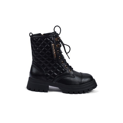 Chanel Half Boots High Quality Zipper and drawstring Woman TN-146 Black