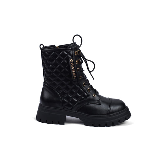 Chanel Half Boots High Quality Zipper and drawstring Woman TN-146 Black
