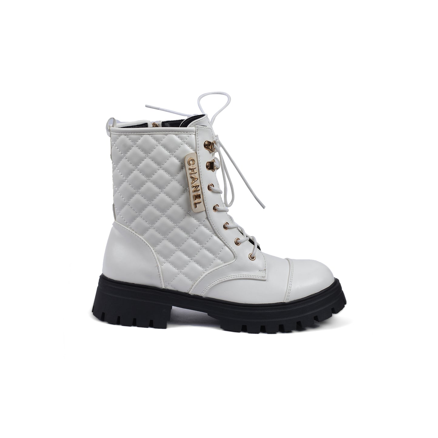 Chanel Half Boots High Quality Zipper and drawstring Woman TN-146 White