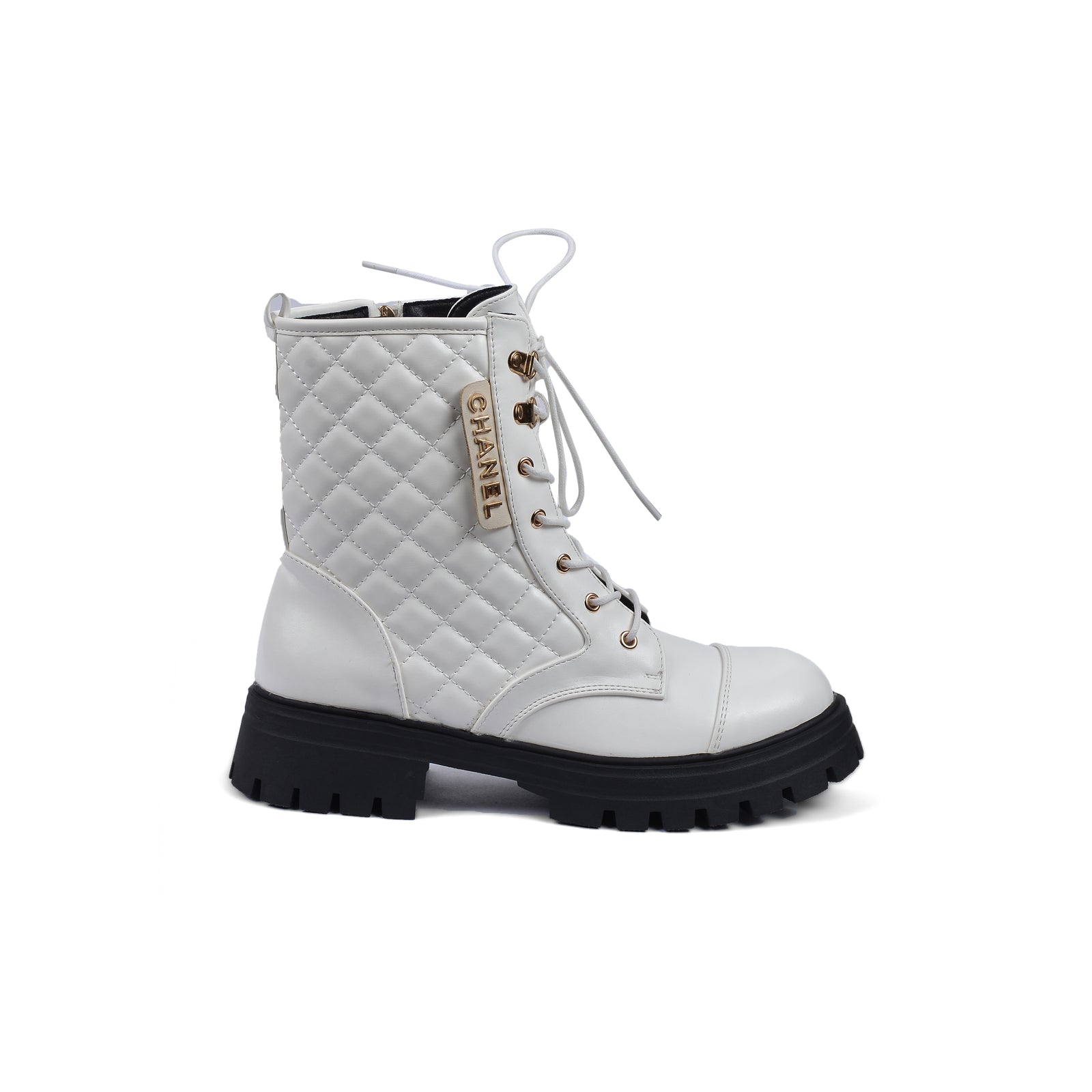 Chanel Half Boots High Quality Zipper and drawstring Woman TN-146 White - 1
