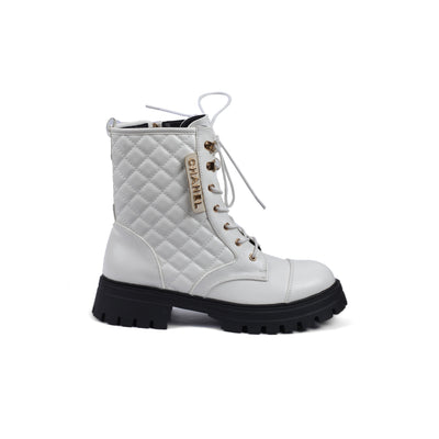 Chanel Half Boots High Quality Zipper and drawstring Woman TN-146 White