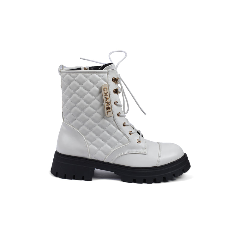 Chanel Half Boots High Quality Zipper and drawstring Woman TN-146 White - 1