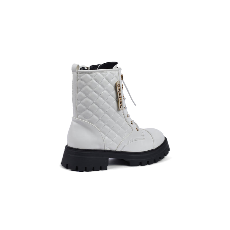 Chanel Half Boots High Quality Zipper and drawstring Woman TN-146 White - 2