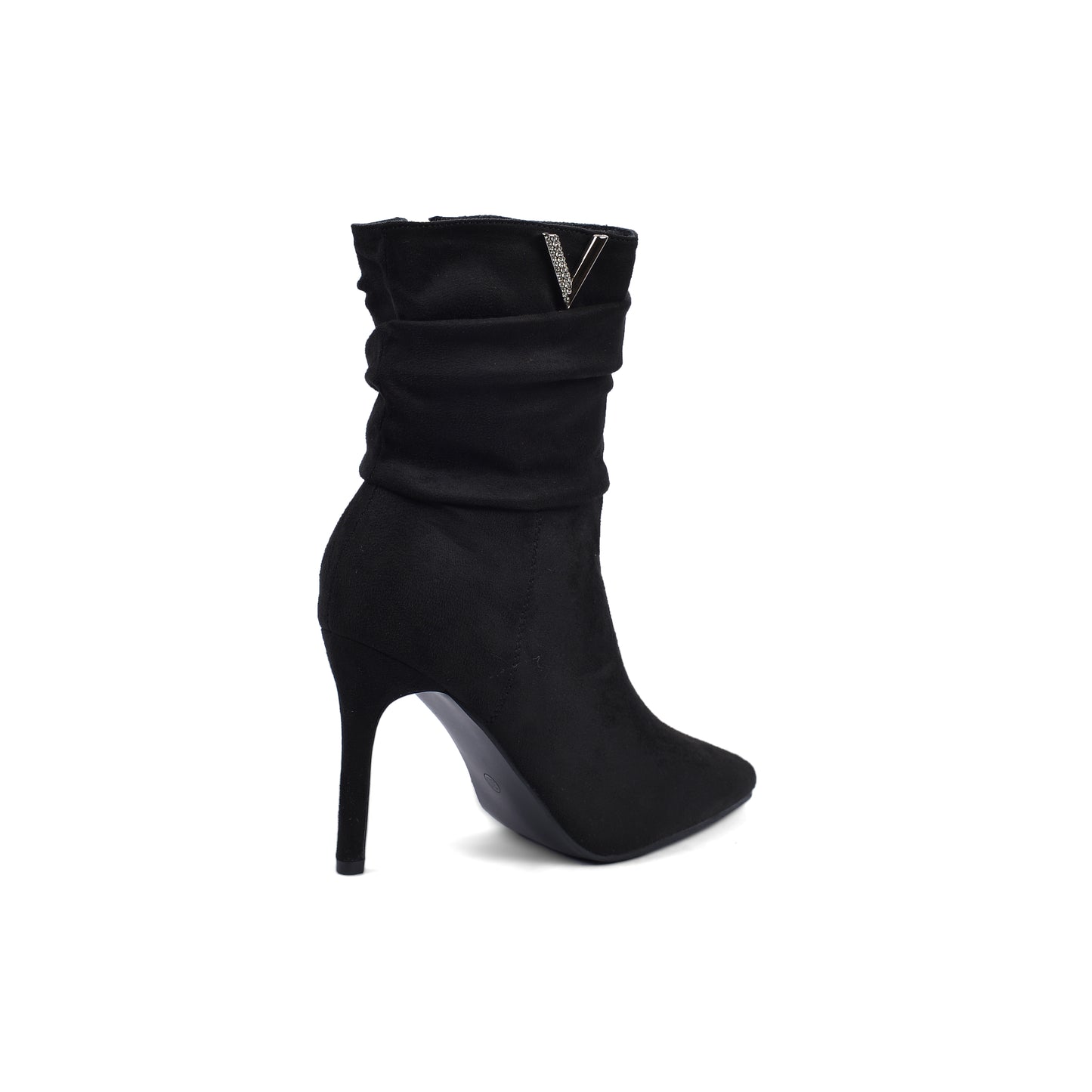 Valentino Half Boots High Quality Suede  Equipped with and zipper Woman TN-145 Black