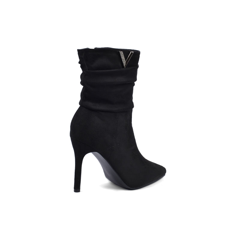 Valentino Half Boots High Quality Suede  Equipped with and zipper Woman TN-145 Black - 2