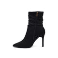 Valentino Half Boots High Quality Suede  Equipped with and zipper Woman TN-145 Black - 3