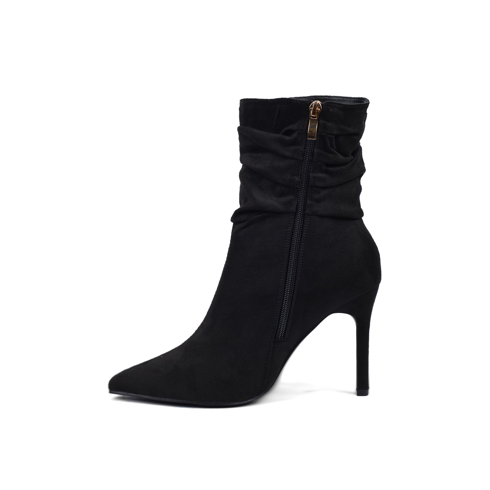 Valentino Half Boots High Quality Suede  Equipped with and zipper Woman TN-145 Black - 3