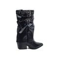 Dial Belt Heel Half Boots High Quality with Buckle Detail Woman DA07 Black - 2