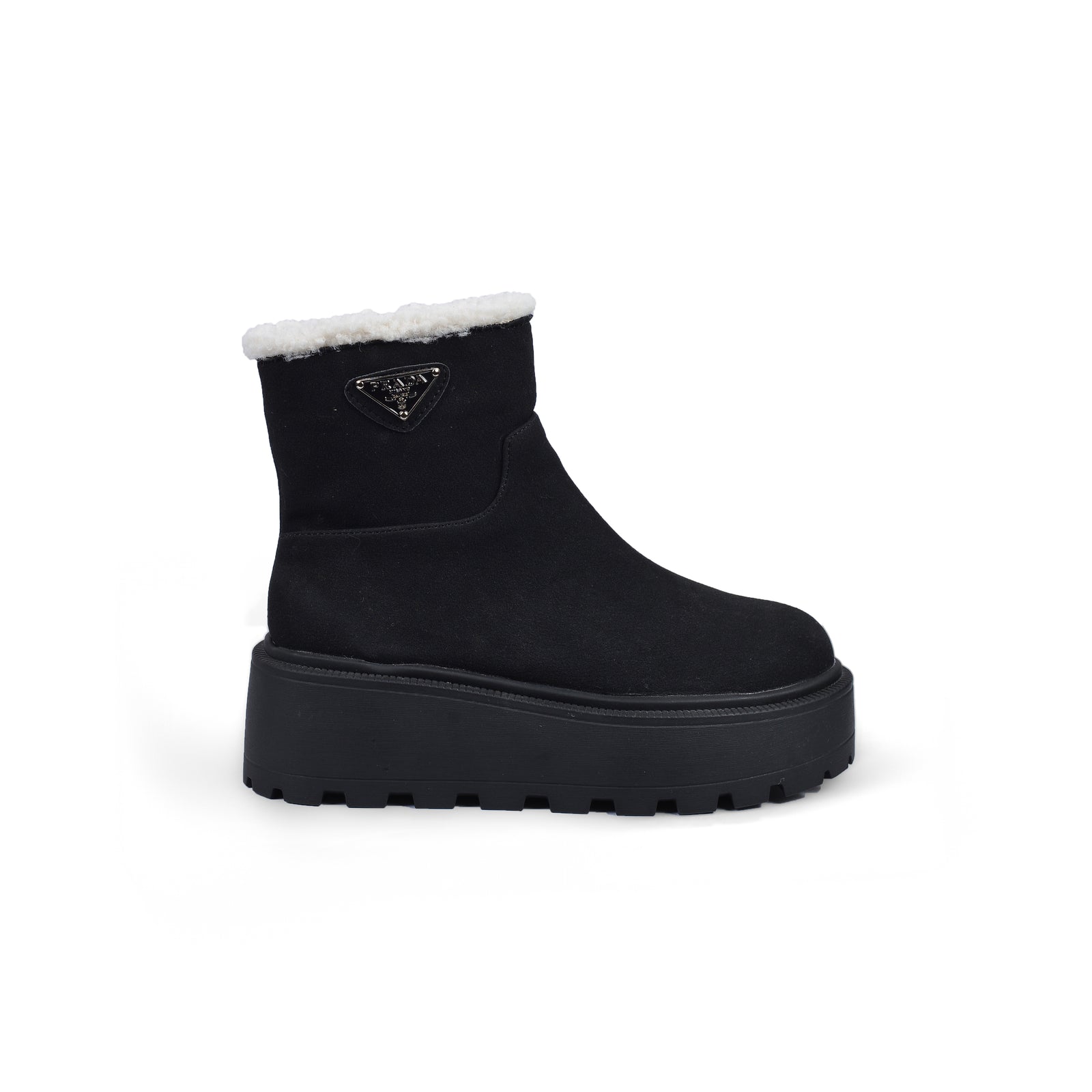 Prada Half Boots High Quality Suede Woman TN-176 Black - 1