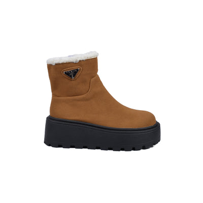 Prada Half Boots High Quality Suede Woman TN-176 Camel