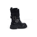 Half Boots High Quality with Buckle Detail belt Woman L101 Black - 2