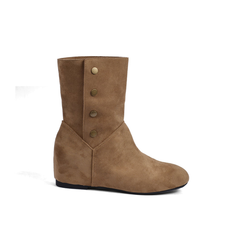Half Boots High Quality with capsule Suede Woman 8807 Khaki - 1