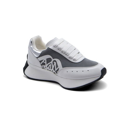 Alexander McQueen Premium Quality Sneakers Woman 4529 White&Silver
