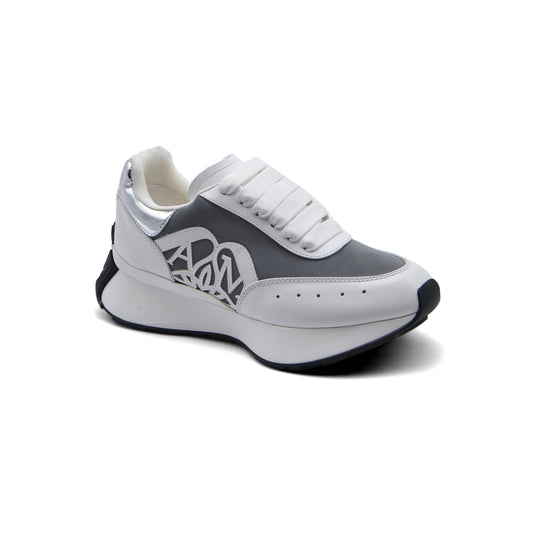 Alexander McQueen Premium Quality Sneakers Woman 4529 White&Silver