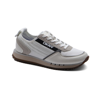DKNY Men's Original Runner Mixed Media Sneakers WES-2406 White