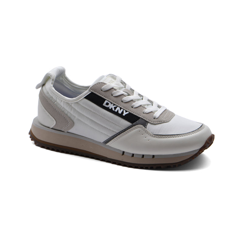 DKNY Men's Original Runner Mixed Media Sneakers WES-2406 White - 1