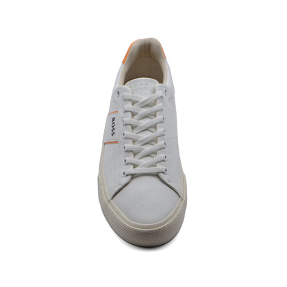 HUGO BOSS Original Aiden TENN LTB Trainers Sneakers Men 50522833 White&Orange